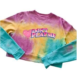 By Samii Ryan | Don’t Play Me Multicolor Tie Dye Cropped Sweatshirt Small